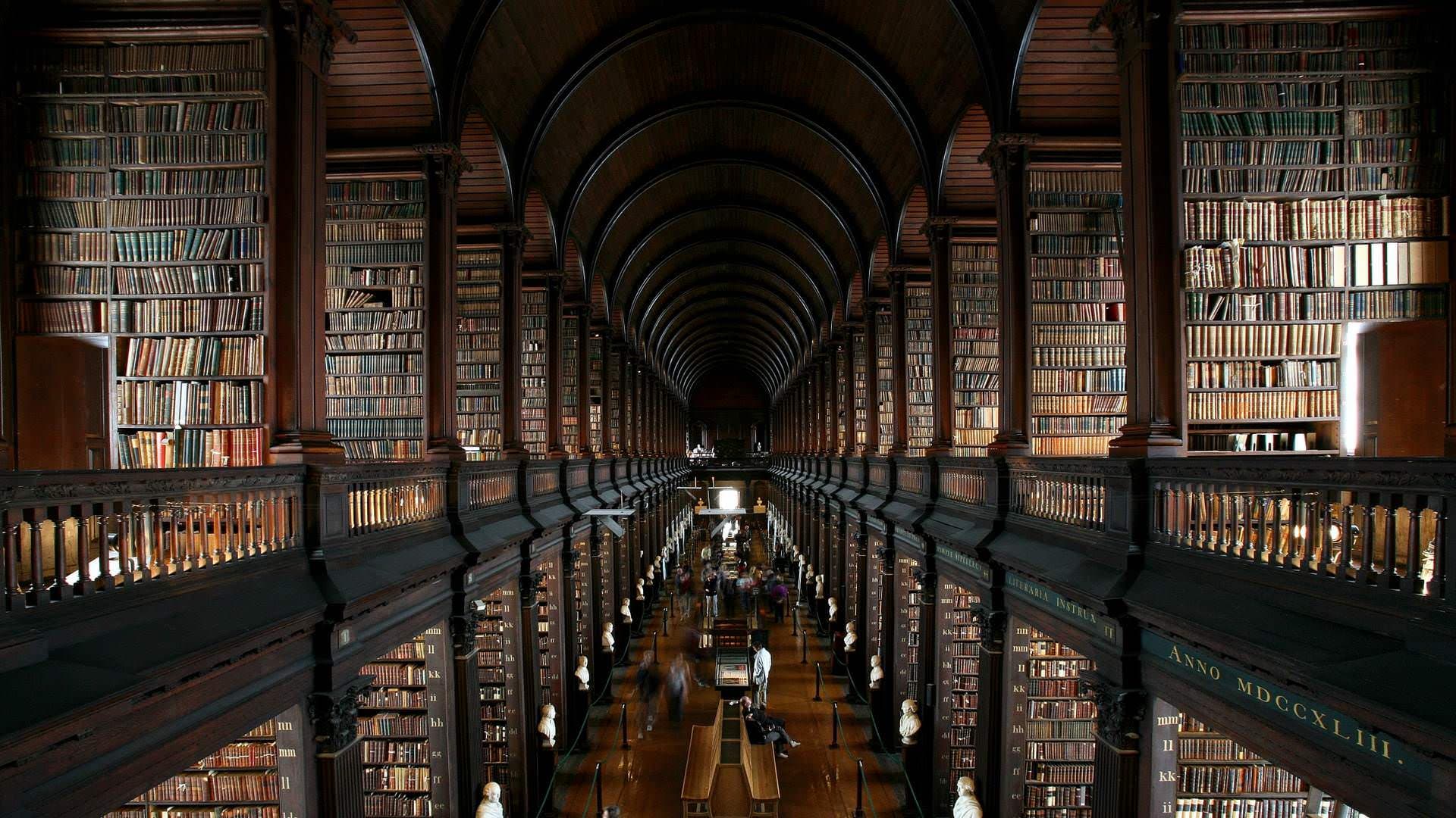 A background image for the About Us page, depicting a beautiful library